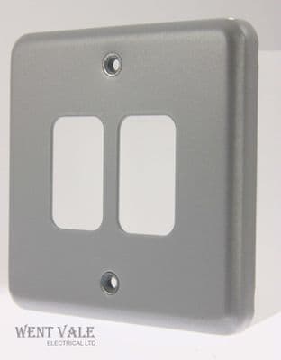 MK Metalclad/Grid Plus - K3492 ALM -  2 Module Switch Plate Un-used