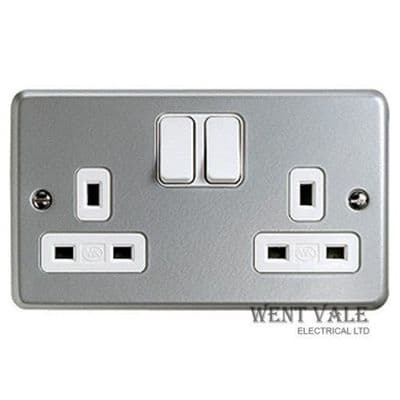 MK Metalclad Plus - K2946 ALM - 13a Twin Switched Socket Outlet *MARKED*