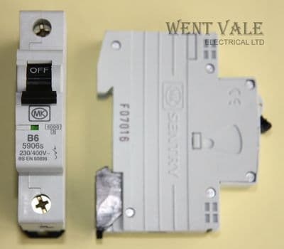 MK Sentry - 5906s - 6a Type B Single Pole Mk4 MCB New