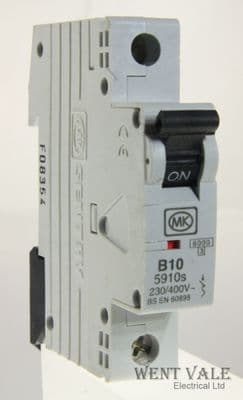 MK Sentry - 5910s - 10a Type B Single Pole MCB New