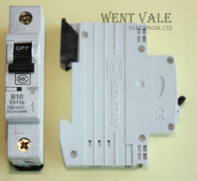 MK Sentry - 5910s - 10a Type B Single Pole MCB Used