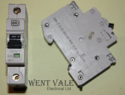 MK Sentry - 5920s Mk 3 - 20a Type B Single Pole MCB Used