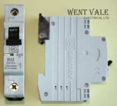 MK Sentry - 5932s - 32a Type B Single Pole MCB Used