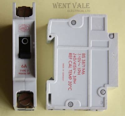MK Sentry 90606 - 6a Type 2 Single Pole MCB