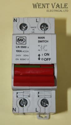 MK Sentry - LN5500s - 100a Double Pole Switch Disconnector Used