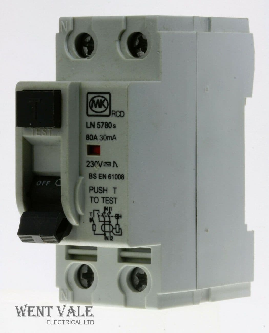 MK Sentry LN5780s - 80a 30mA Double Pole Main Incomer RCD Used