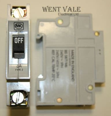 MK Sentry - LN5906 - 6a Type 2 Single Pole MCB Used