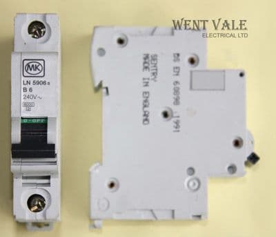 MK Sentry - LN5906s - 6a Type B Single Pole MCB Used