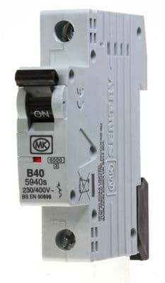 MK Sentry Mk 4 - 5940s 40a Type B Single Pole MCB Used