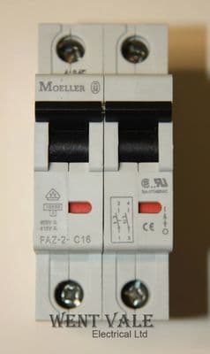 Moeller FAZ-2-C16 - 16a Type C Double Pole MCB Un-used