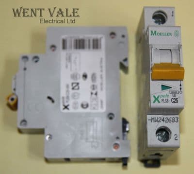 Moeller X Pole - PLS6-C25-MW - 25a Type C Single Pole MCB New