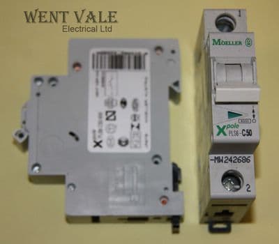 Moeller X Pole - PLS6-C50-MW - 50a Type C Single Pole MCB New