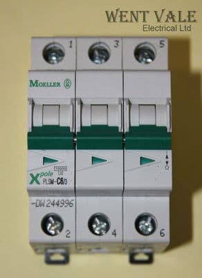 Moeller X Pole - PLSM-C6/3-DW - 6a Type C Triple Pole MCB New In Box