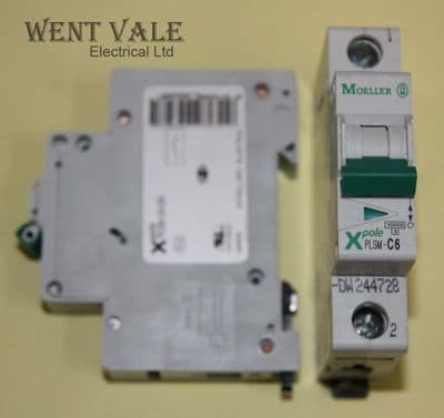 Moeller X Pole - PLSM-C6-DW - 6a Type C Single Pole MCB New