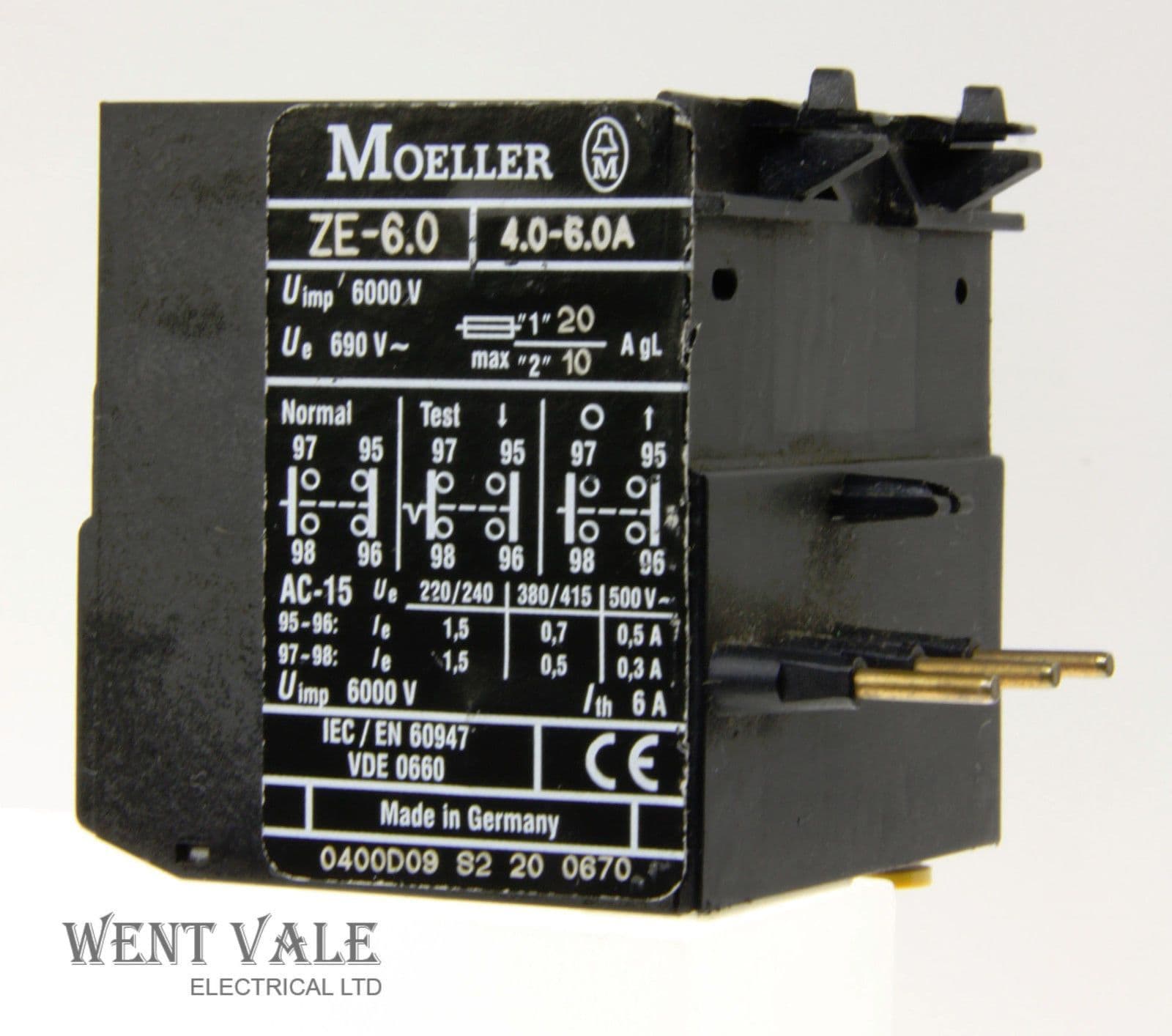 Moeller ZE-6 0 - Overload Relay 4 - 6a Range Used