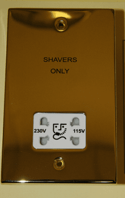 Newlec Decorative - NL8165/W - Polished Brass Dual Voltage Shaver Socket Unused