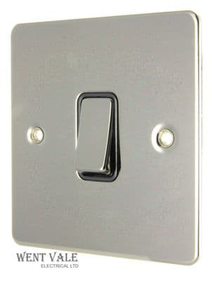 Newlec Flat Plate - NLFP1012N - 10ax 1 Gang 2 Way Switch in Black Nickel Finish