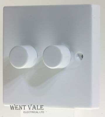 Newlec NL1152N - Two Gang Two Way Moulded Square Edge Rotary Dimmer Switch