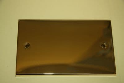 Newlec NL8180/2 - Polished Brass Two Gang Blank Plate  Un-used