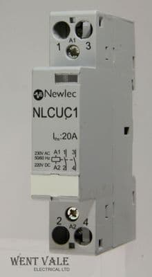 Newlec - NLCUC1 - Double Pole 20a Normally Open Contactor 250vac Coil Unused
