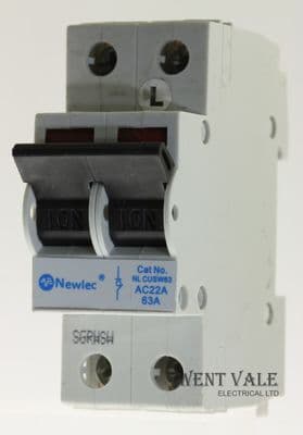 Newlec NLCUSW63 - 63a AC22A Mk 2 Double Pole Switch Disconnector Used