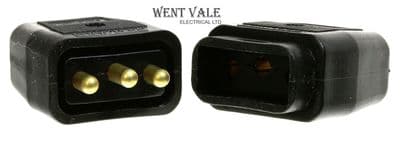Newlec - NLLCB - Black 10a (2400w) 3 Pin In-line Lead Connector Plug & Socket