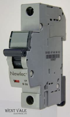 Newlec - NLMB150BA - 50a Type B Single Pole MCB Latest Model NEW