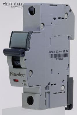 Newlec - NLMB150CA - 50a Type C Single Pole MCB Latest Model NEW