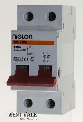 Niglon - ISO2100 - 100a Double Pole Switch Disconnector Used