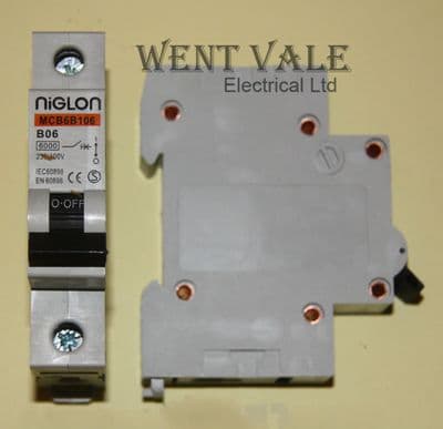 Niglon - MCB6B106 - 6a Type B Single Pole MCB Used