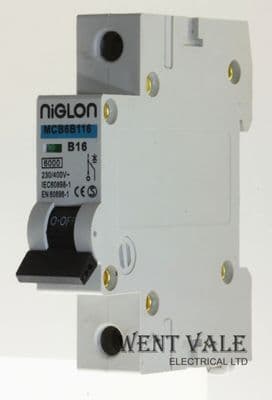 Niglon - MCB6B116 - 16a Type B Single Pole MCB - Used