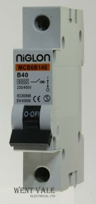 Niglon - MCB6B140 - 40a Type B Single Pole MCB - Used