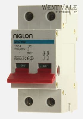 Niglon - MS2100 - 100a Double Pole Switch Disconnector Used