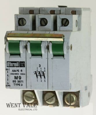 Ottermill System T - T363P - 6a Type 3 Triple Pole MCB