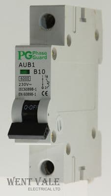PG Phase Guard - AUB1 B10 - 10a Type B Single Pole MCB Used