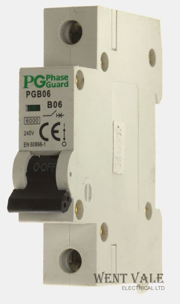 PG Phase Guard - PGB06 - 6a Type B Single Pole MCB Used