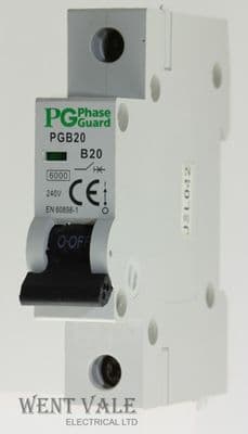 PG Phase Guard - PGB20 B20 - 20a Type B Single Pole MCB Used