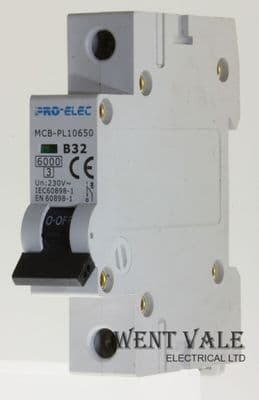 Pro-Elec - PL10650 - 32a Type B Single Pole MCB Used