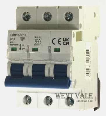Protek - HDM16-3C16 - 16a Type C Triple Pole MCB Unused