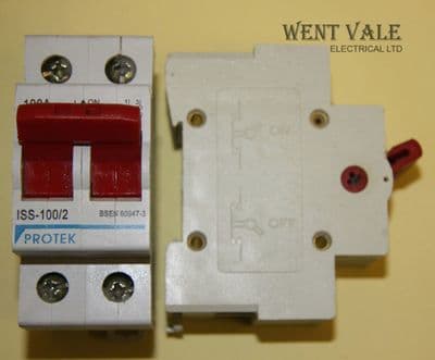 Protek ISS-100/2 - 100a Double Pole Switch Disconnector Used