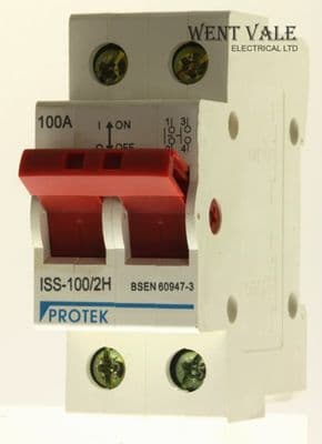 Protek ISS-100/2H - Mk2 100a Double Pole Switch Disconnector Used