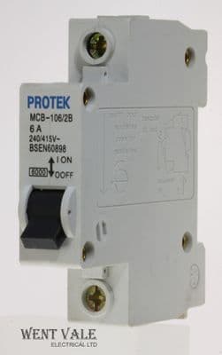 Protek - MCB-106/2B - 6a Type B Single Pole MCB Used