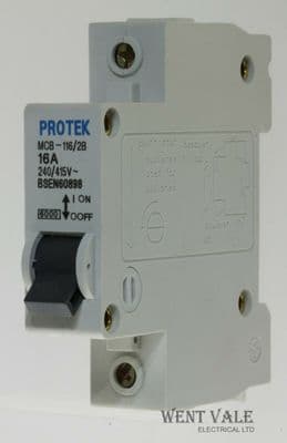 Protek - MCB-116/2B - 16a Type B Single Pole MCB Used