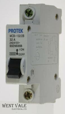 Protek - MCB-132/2B - 32a Type B Single Pole MCB Used