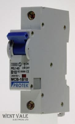 Protek - PEL1-63 MCB-1B10 - 10a Type B Single Pole MCB Used