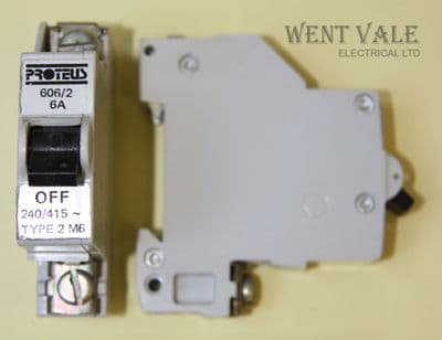 Proteus 606/2 - 6a Type 2 Single Pole MCB Black & Silver Label Used