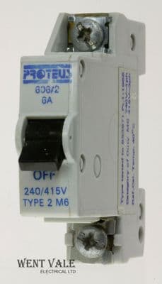 Proteus 606/2 - 6a Type 2 Single Pole MCB Used