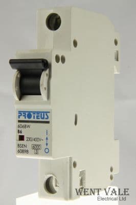 Proteus 606BW - 6a Type B Single Pole MCB Used