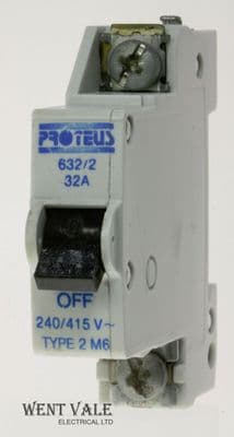 Proteus 632/2 - 32a Type 2 Single Pole MCB Used