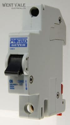 Proteus Geyer - 1006/3 - 6a Type C Single Pole MCB Used